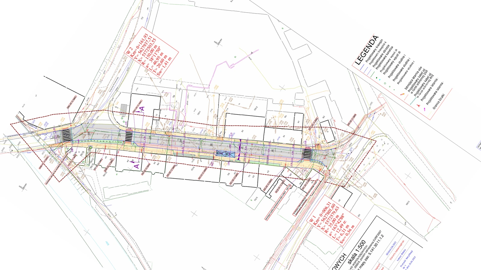 Fragment projektu zagospodarowania terenu przebudowy ul. Sienkiewicza